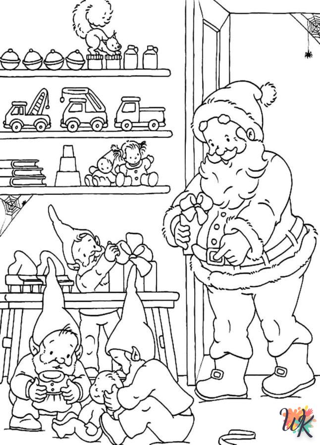 coloriage Gnomes de Noël  enfant 2 ans a imprimer