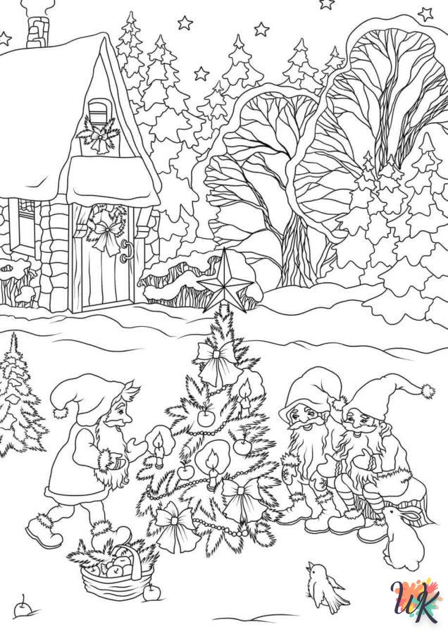 coloriage Gnomes de Noël  magique à faire en ligne