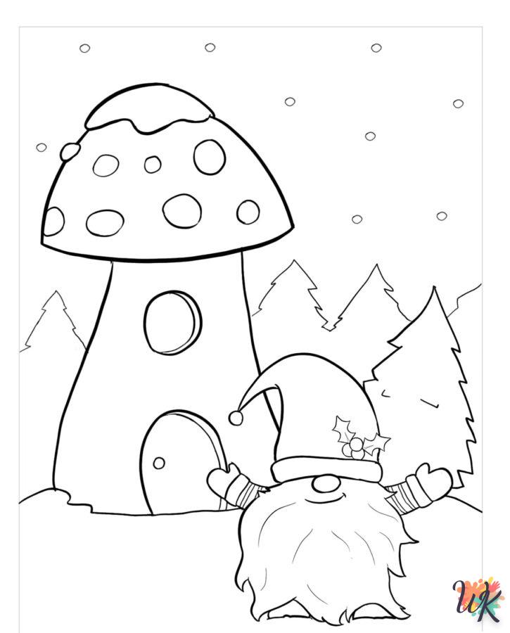 coloriage Gnomes de Noël  a imprimer gratuit