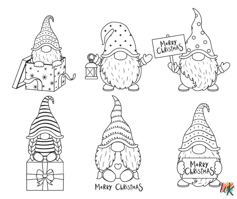 à imprimer coloriage Gnomes de Noël