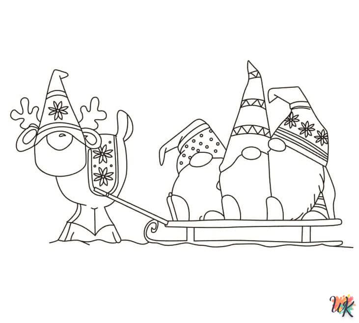 coloriage Gnomes de Noël  en ligne gratuit