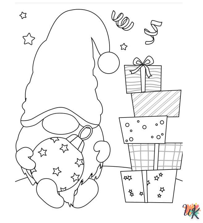 coloriage Gnomes de Noël  enfant 4 ans a imprimer