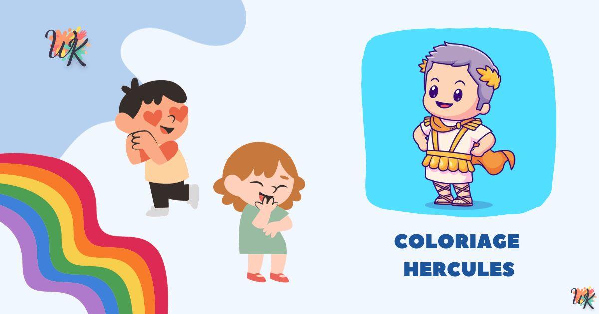 Coloriage Hercules Heros de la mythologie grecque imprimable