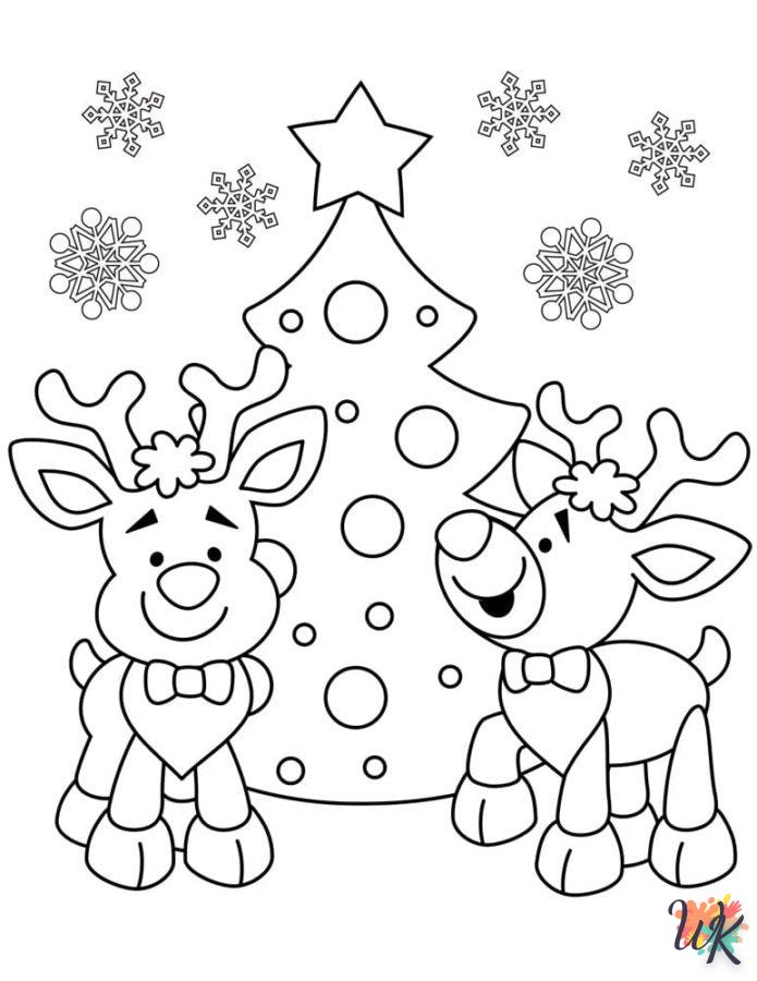 coloriage Noël Mignon  licorne en ligne gratuit à imprimer