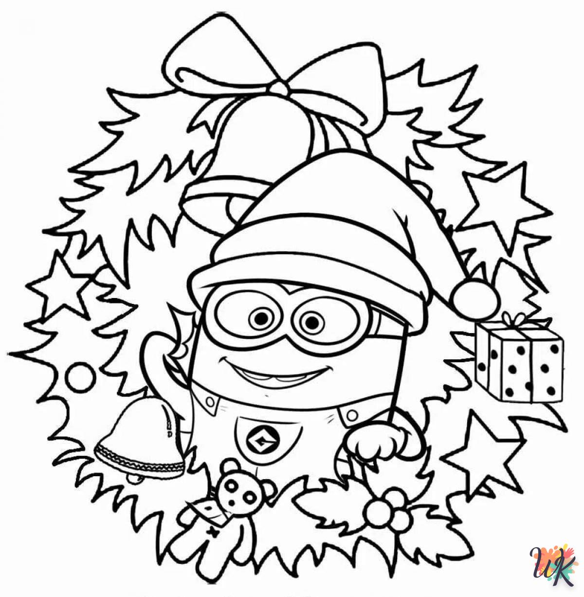 coloriage Noël des Minions  pour enfant