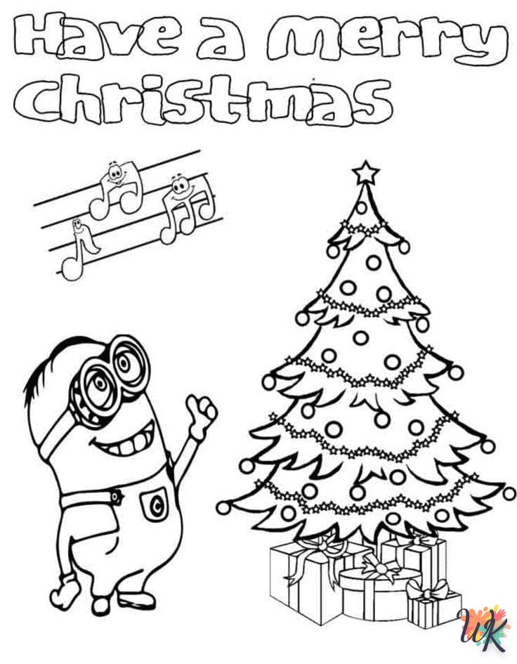 coloriage Noël des Minions  en ligne maternelle