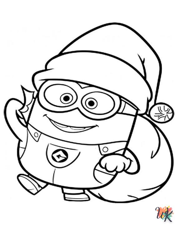 coloriage Noël des Minions  en ligne maternelle