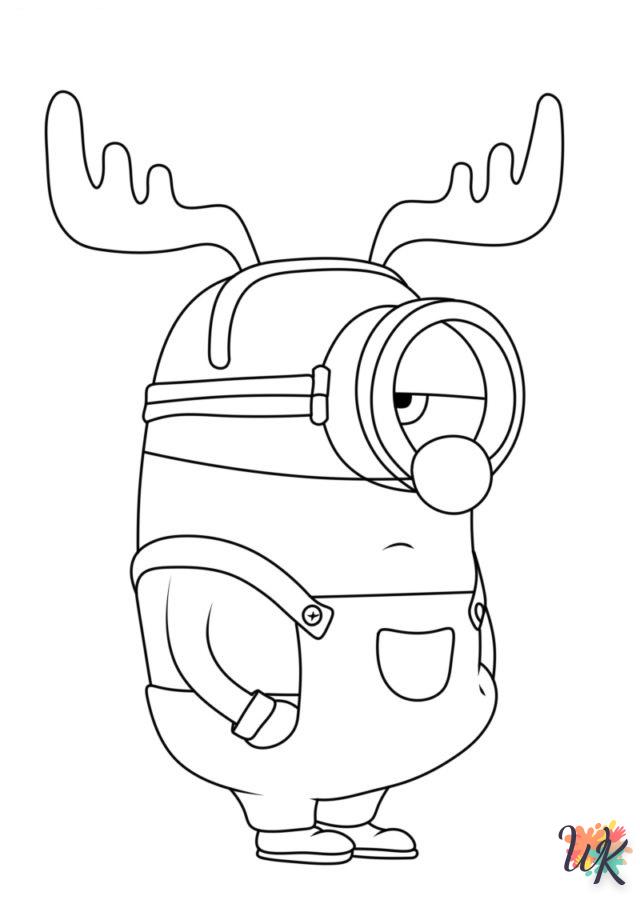 coloriage Noël des Minions  enfant 5 ans à imprimer