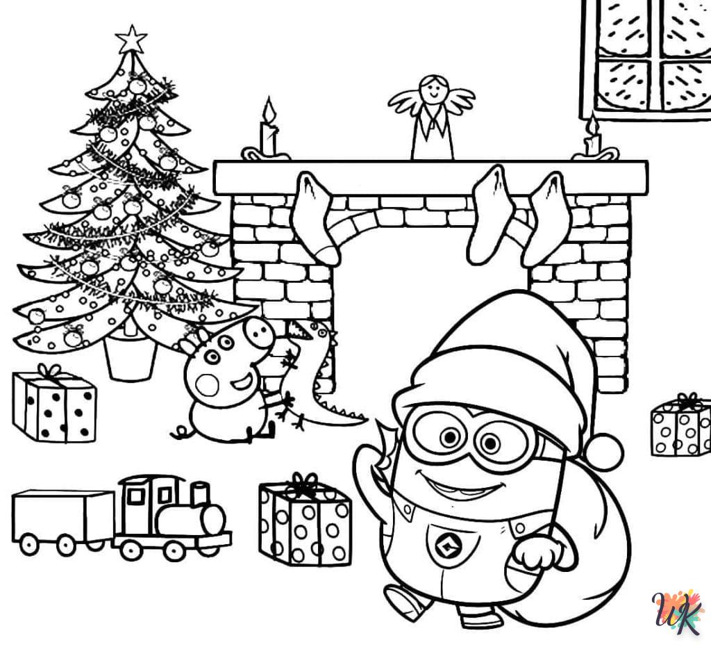 coloriage Noël des Minions  pour enfant gratuit