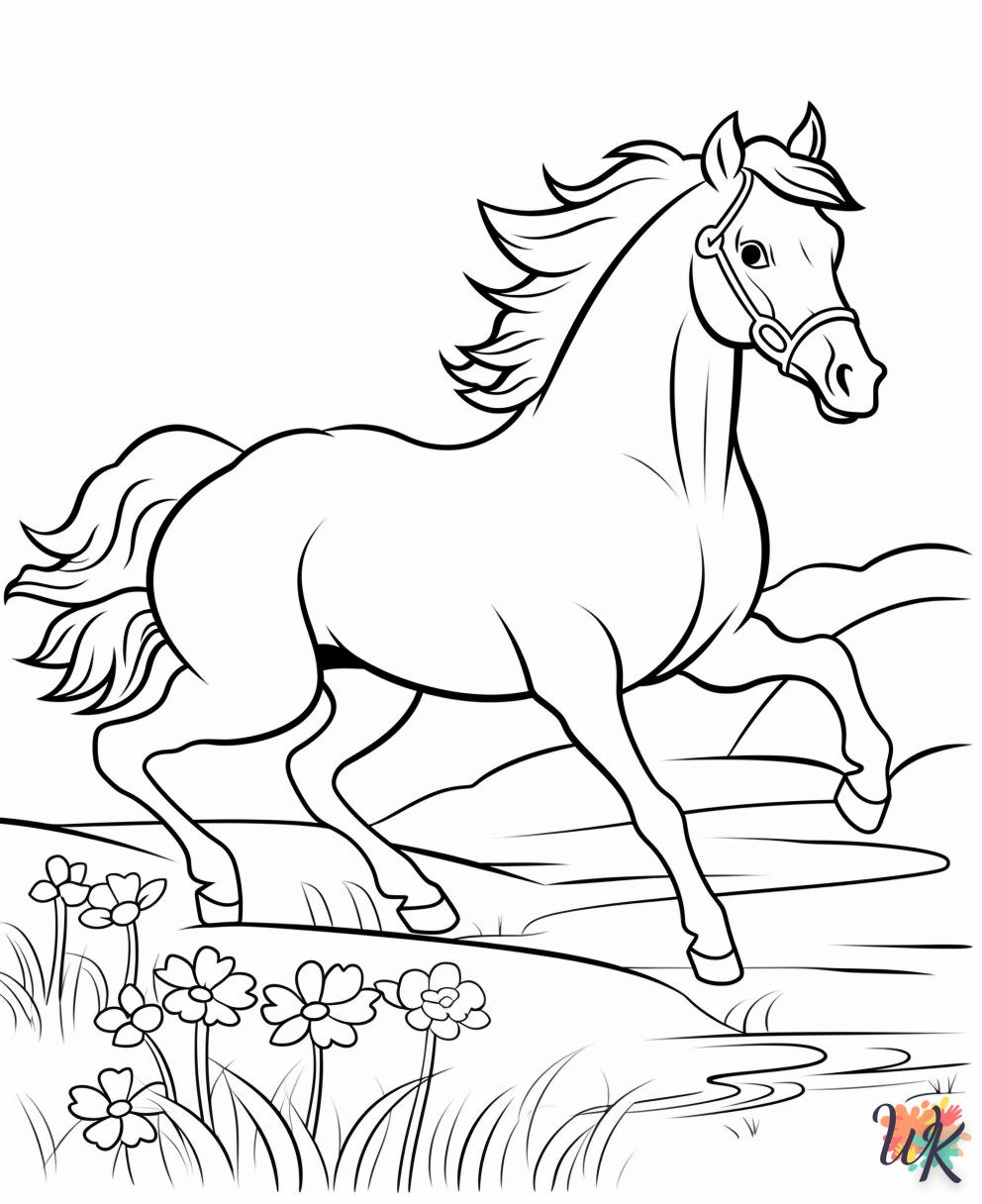 coloriage chevaux  pour primaire