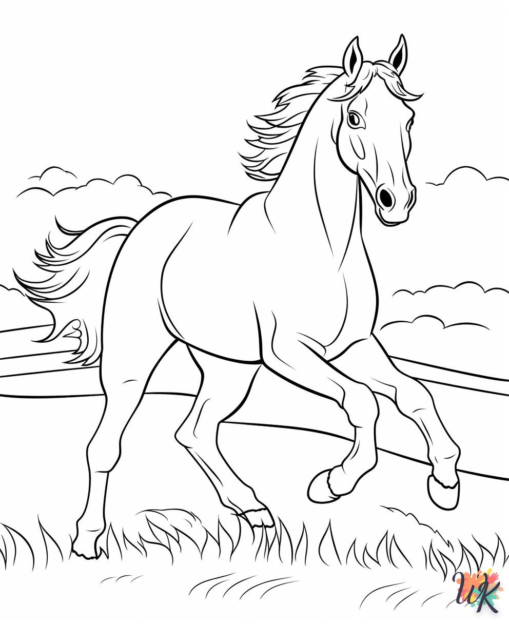 coloriage chevaux  a imprimer enfant 6 ans