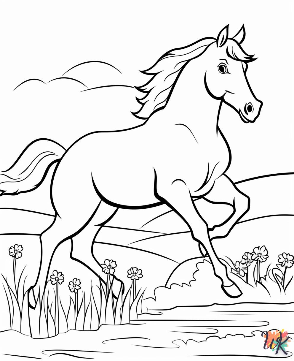 coloriage chevaux  à colorier en ligne gratuit