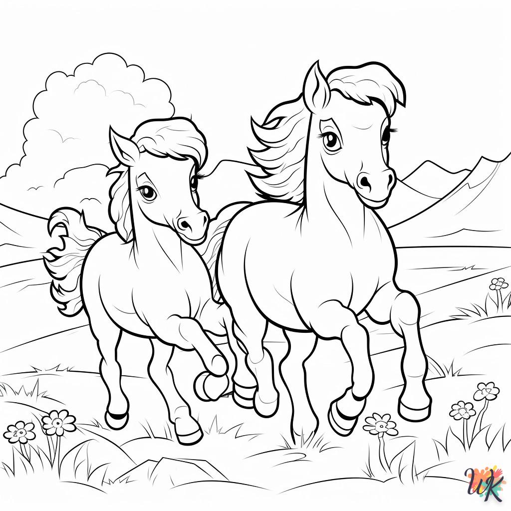 coloriage chevaux  à imprimer gratuitement pdf