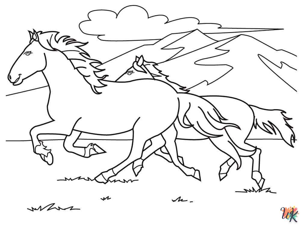 coloriage chevaux  pour enfant de 8 ans