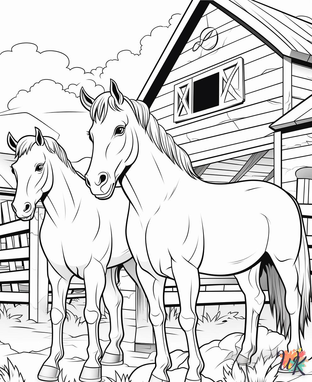 coloriage chevaux  à imprimer gratuit