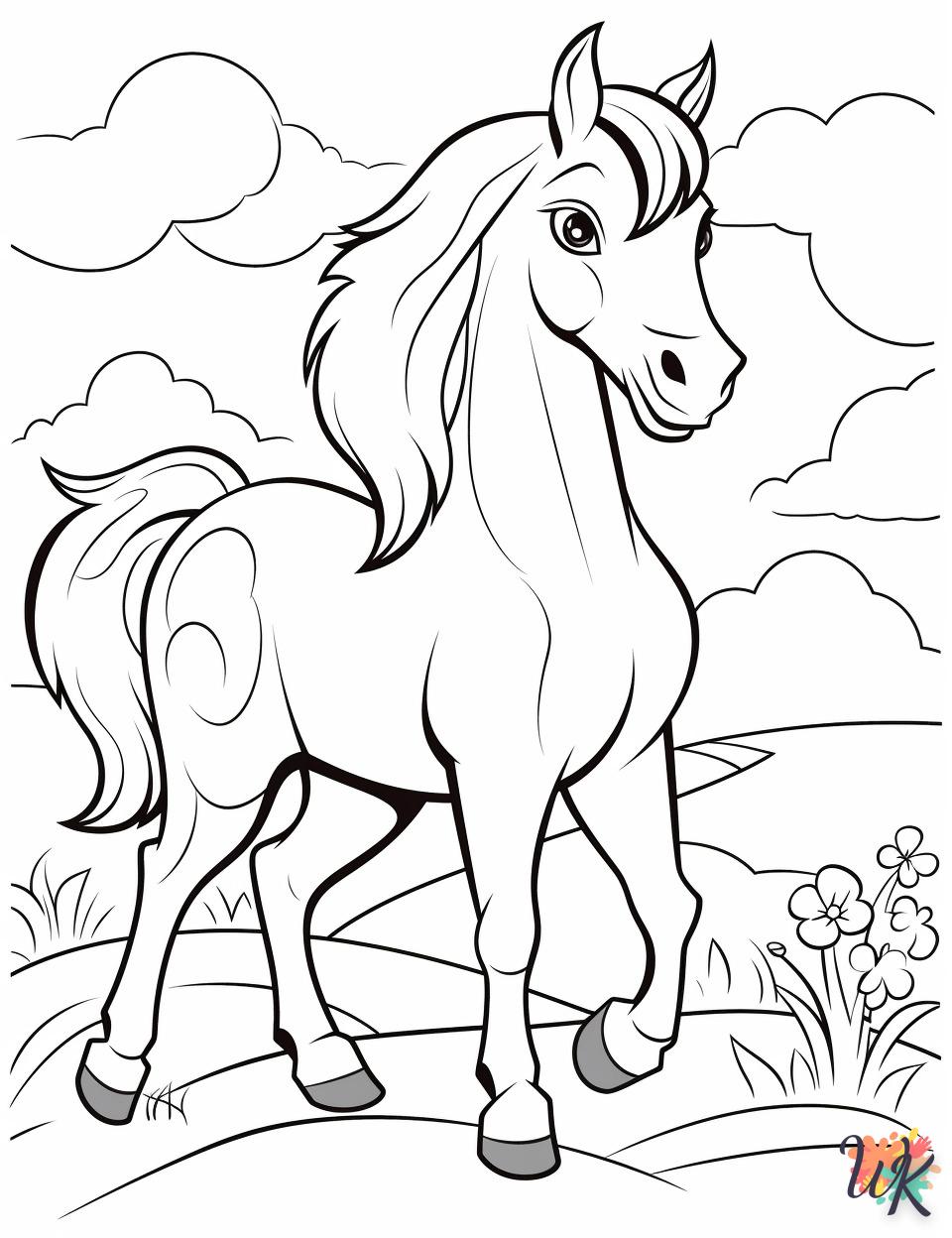 coloriage chevaux  à imprimer gratuitement pdf