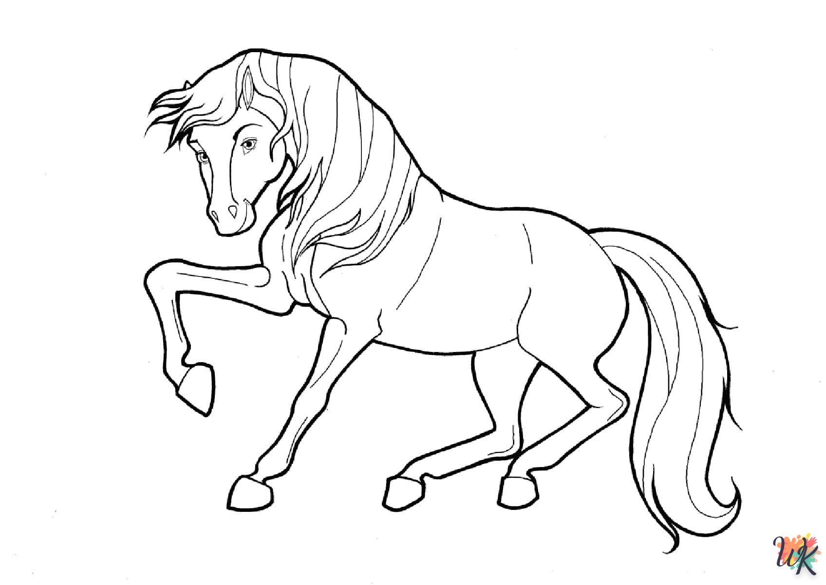 coloriage chevaux  à imprimer pour enfant de 6 ans