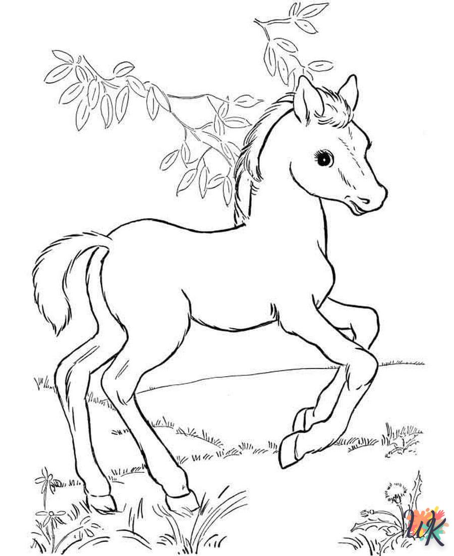 coloriage chevaux  pour enfant de 5 ans