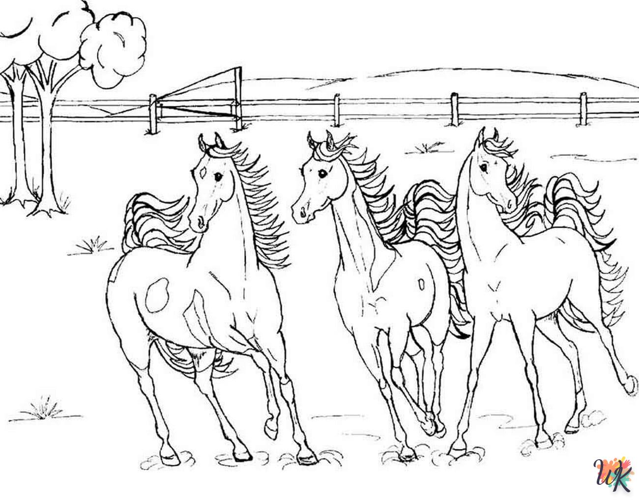 coloriage chevaux  gratuit en ligne