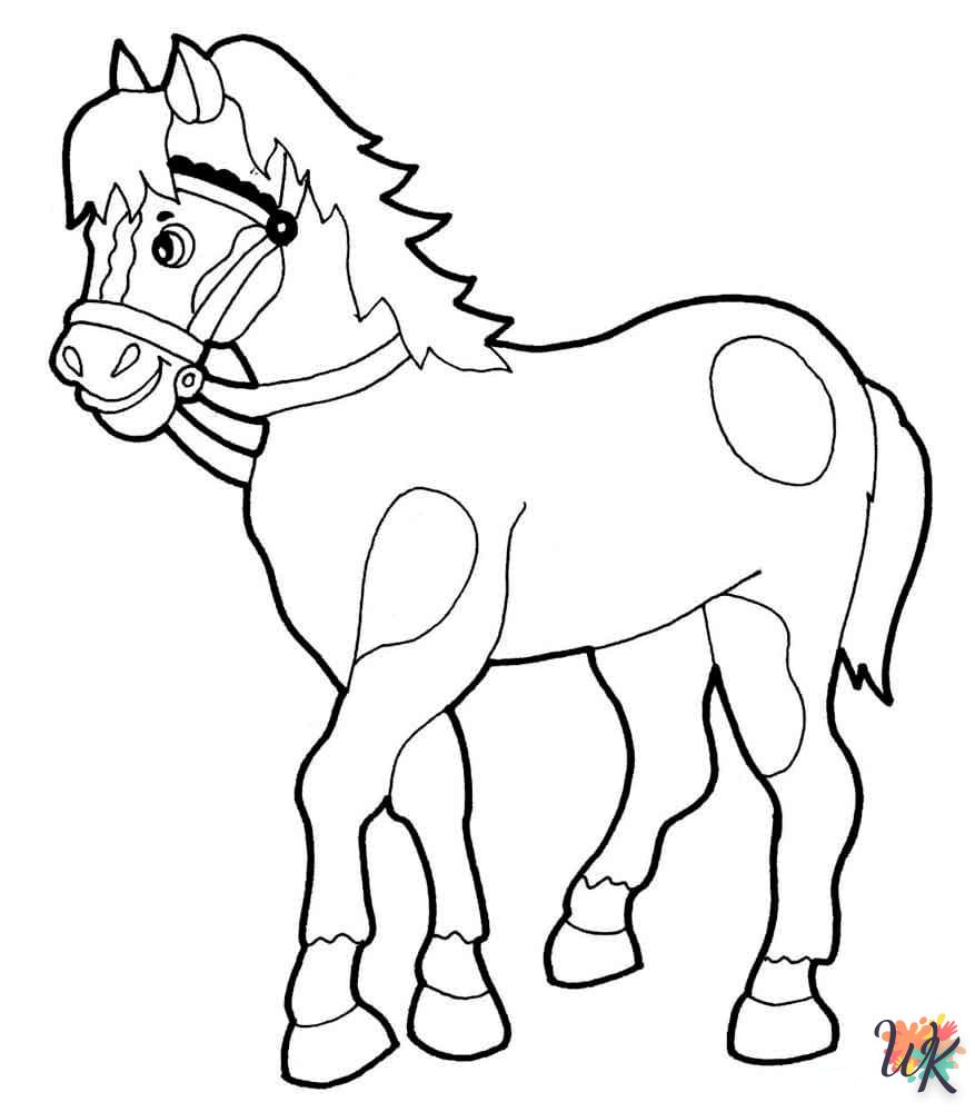 coloriage chevaux  en ligne maternelle