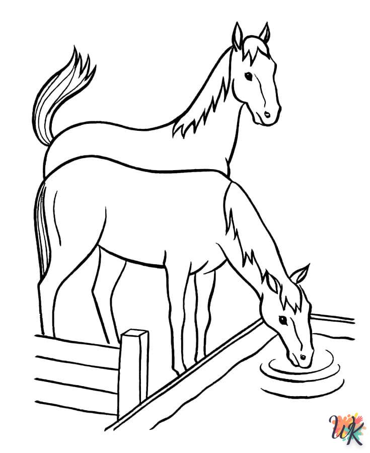 coloriage chevaux  en ligne à imprimer