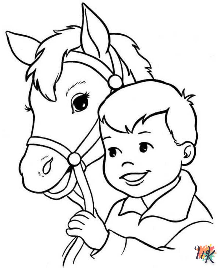coloriage chevaux  enfant 7 ans a imprimer