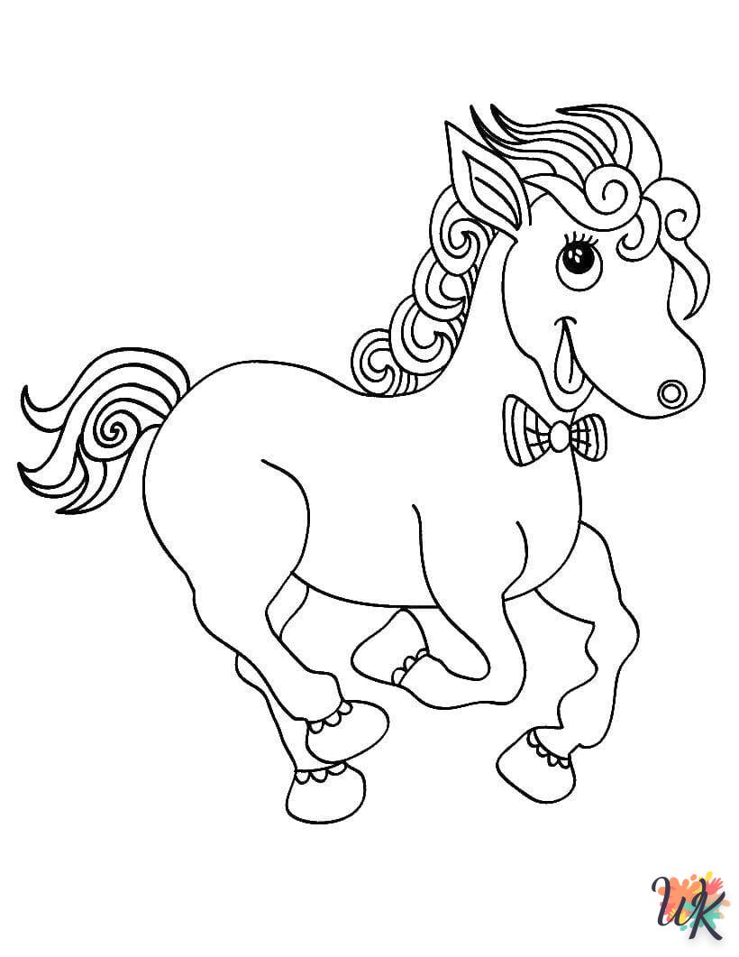 coloriage chevaux  pour enfants a imprimer gratuit