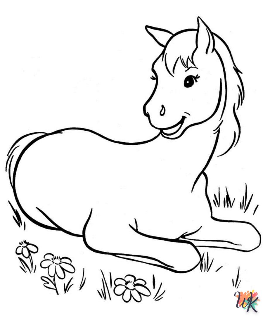 coloriage chevaux  a colorier en ligne gratuitement