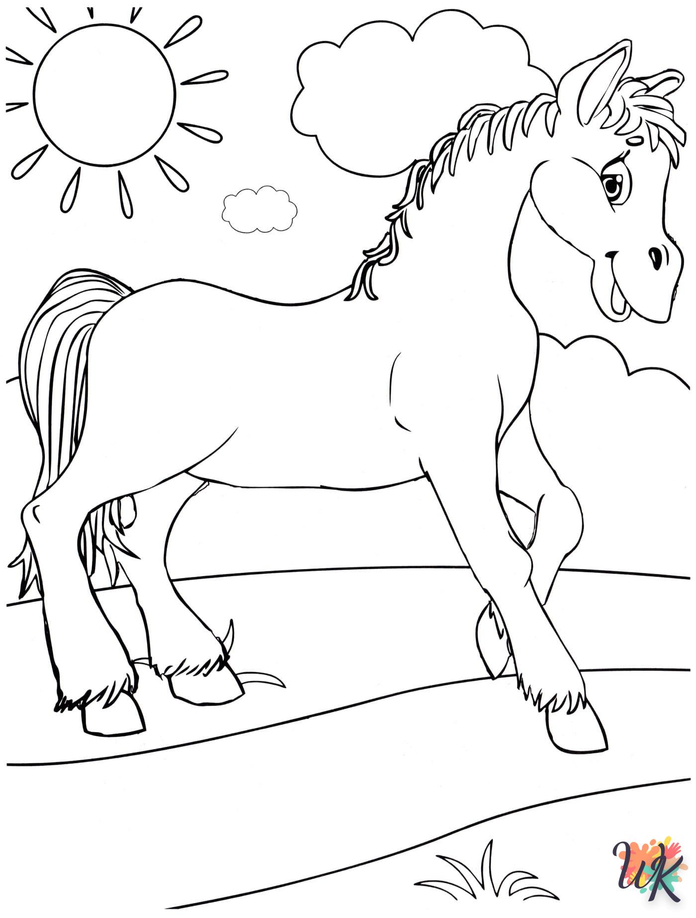 coloriage chevaux  pour enfant de 3 ans