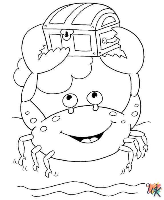 coloriage Crabe  de noël gratuit à imprimer en ligne