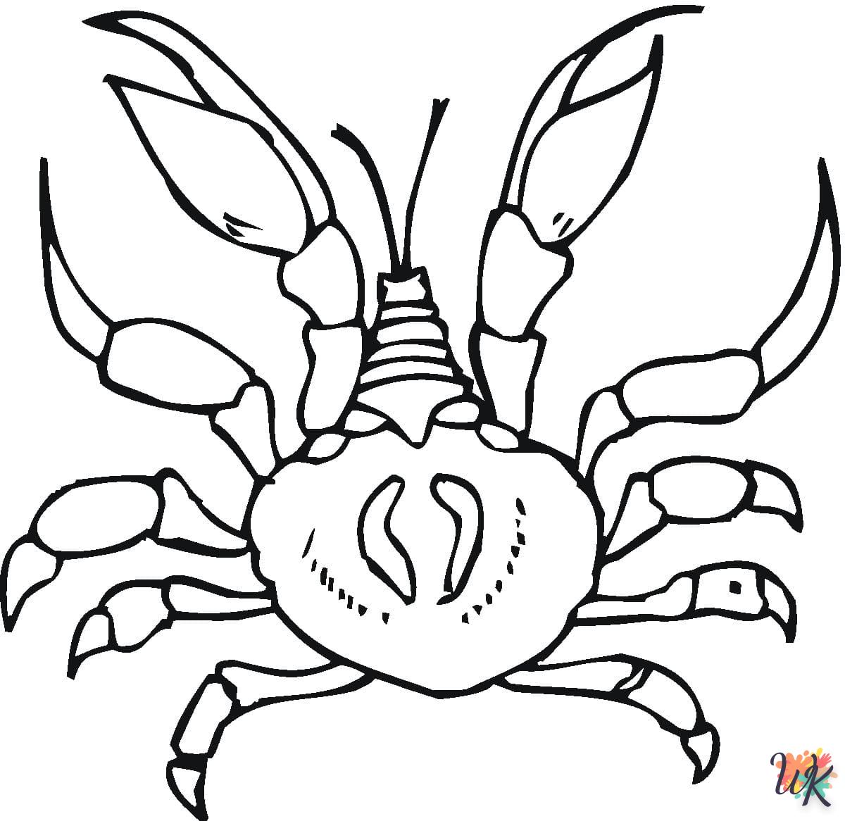 coloriage Crabe  à imprimer kawaii