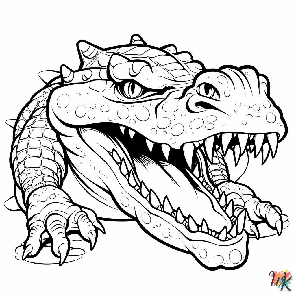 coloriage Crocodile  à imprimer pour enfant de 3 ans