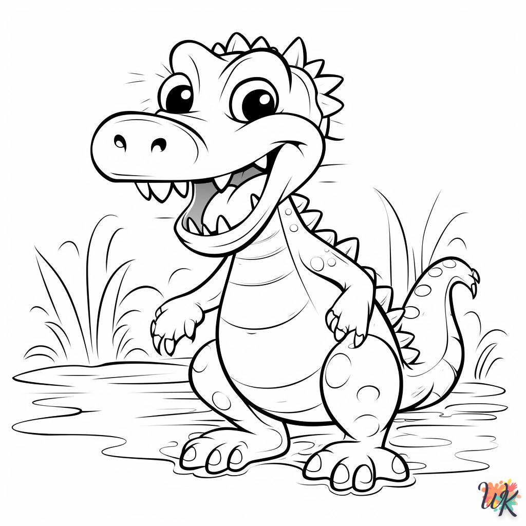 coloriage Crocodile  à imprimer pour enfant de 12 ans