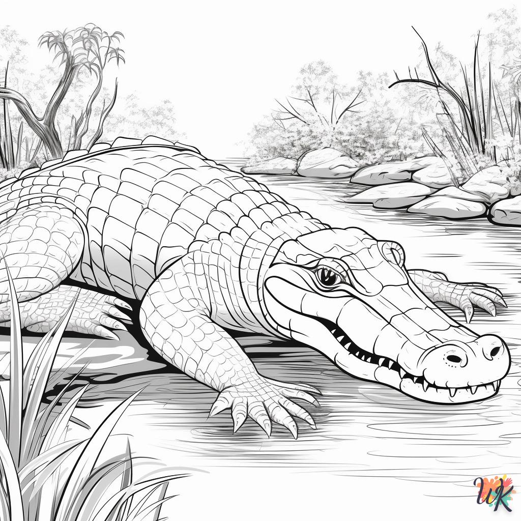 à imprimer coloriage Crocodile