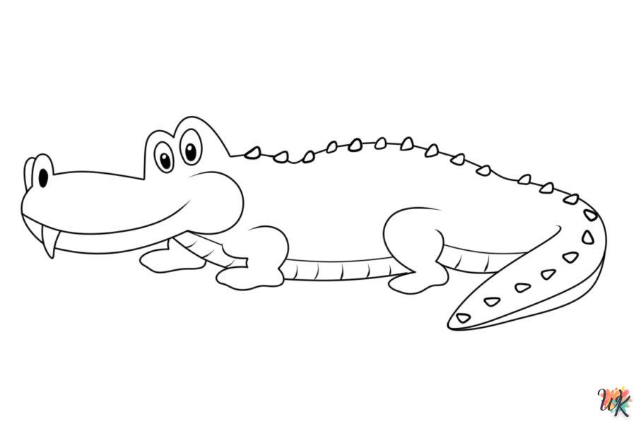 coloriage Crocodile  à imprimer pour enfant de 2 ans