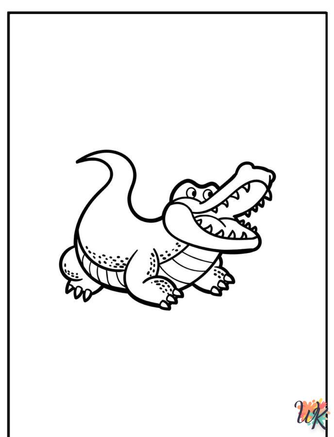 coloriage Crocodile  gratuit pour enfants