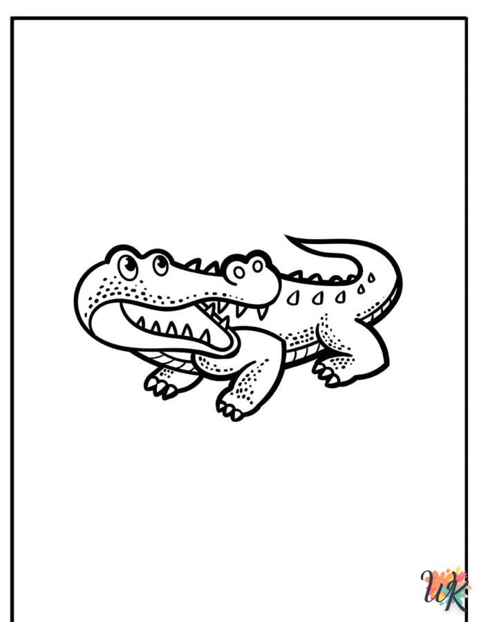 coloriage Crocodile  à imprimer pour enfant de 3 ans