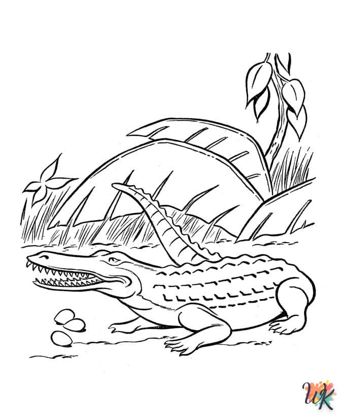 coloriage Crocodile  à imprimer pdf