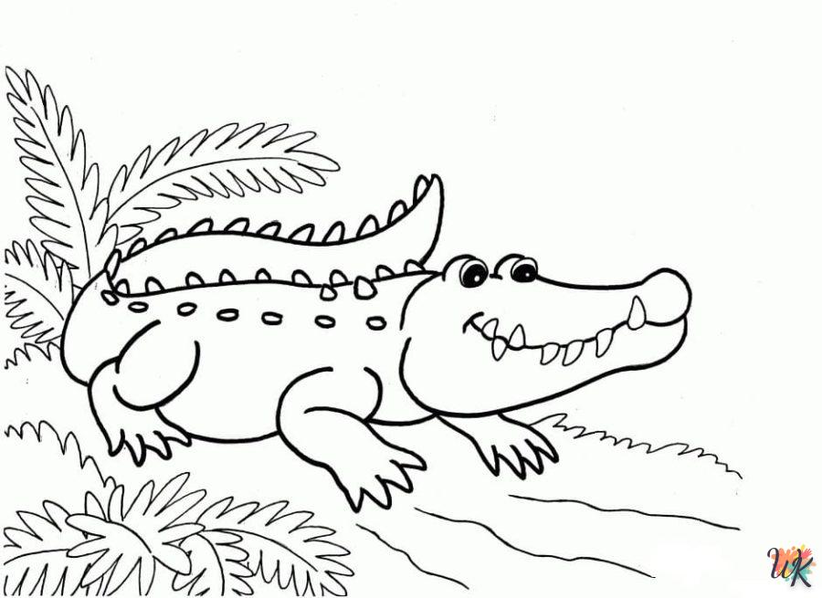 imprimer coloriage Crocodile  gratuit