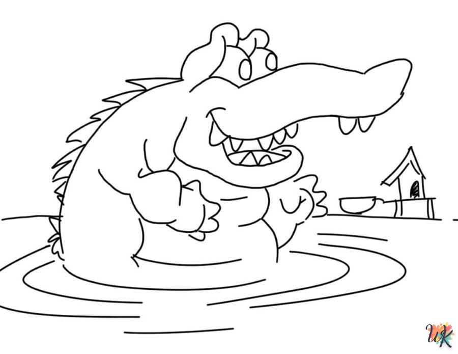 coloriage Crocodile  à imprimer pour enfant de 10 ans
