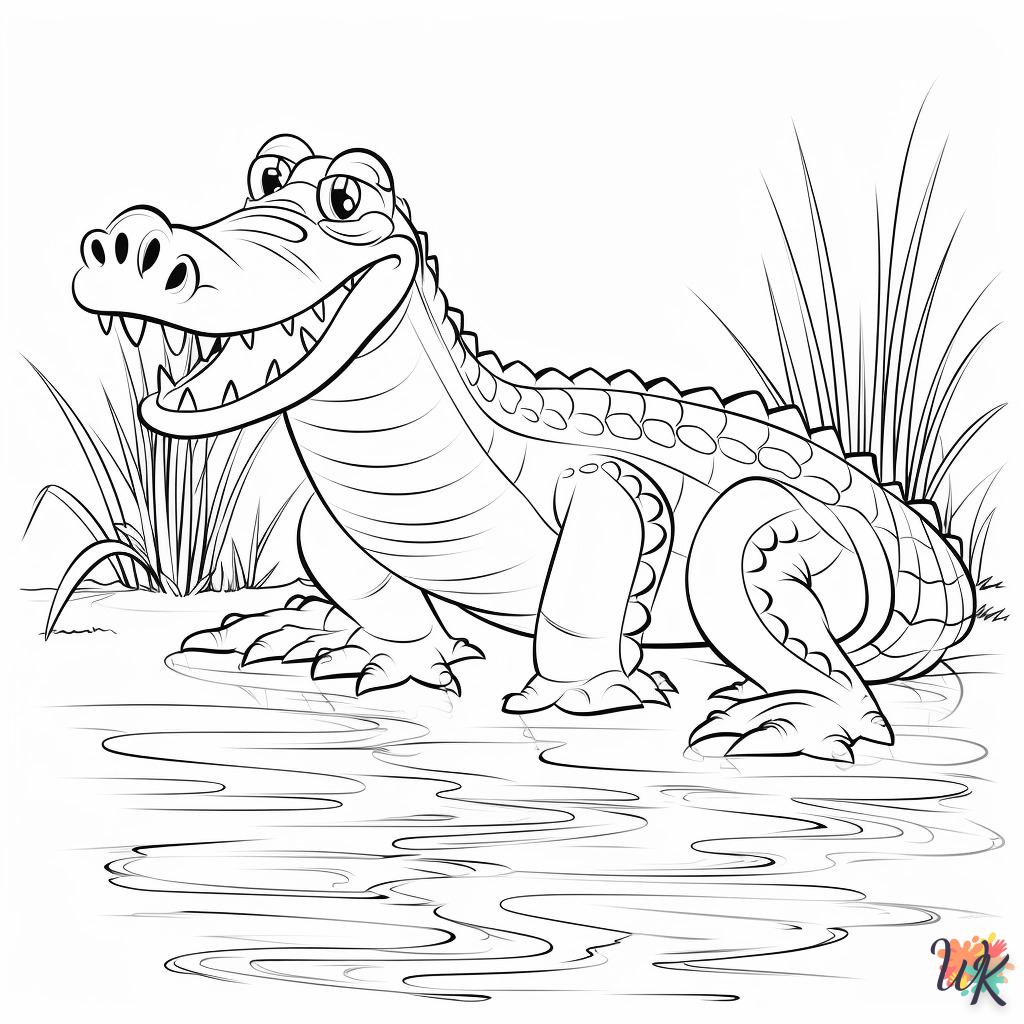 coloriage Crocodile  en ligne pour bebe de 2 ans