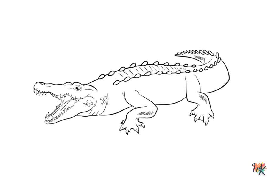 coloriage Crocodile  à imprimer kawaii