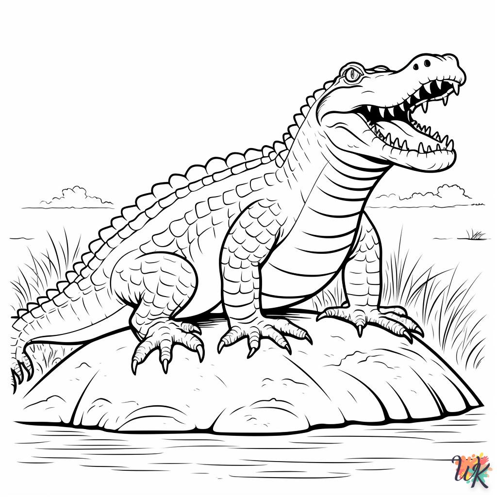 image de coloriage Crocodile  pour enfant
