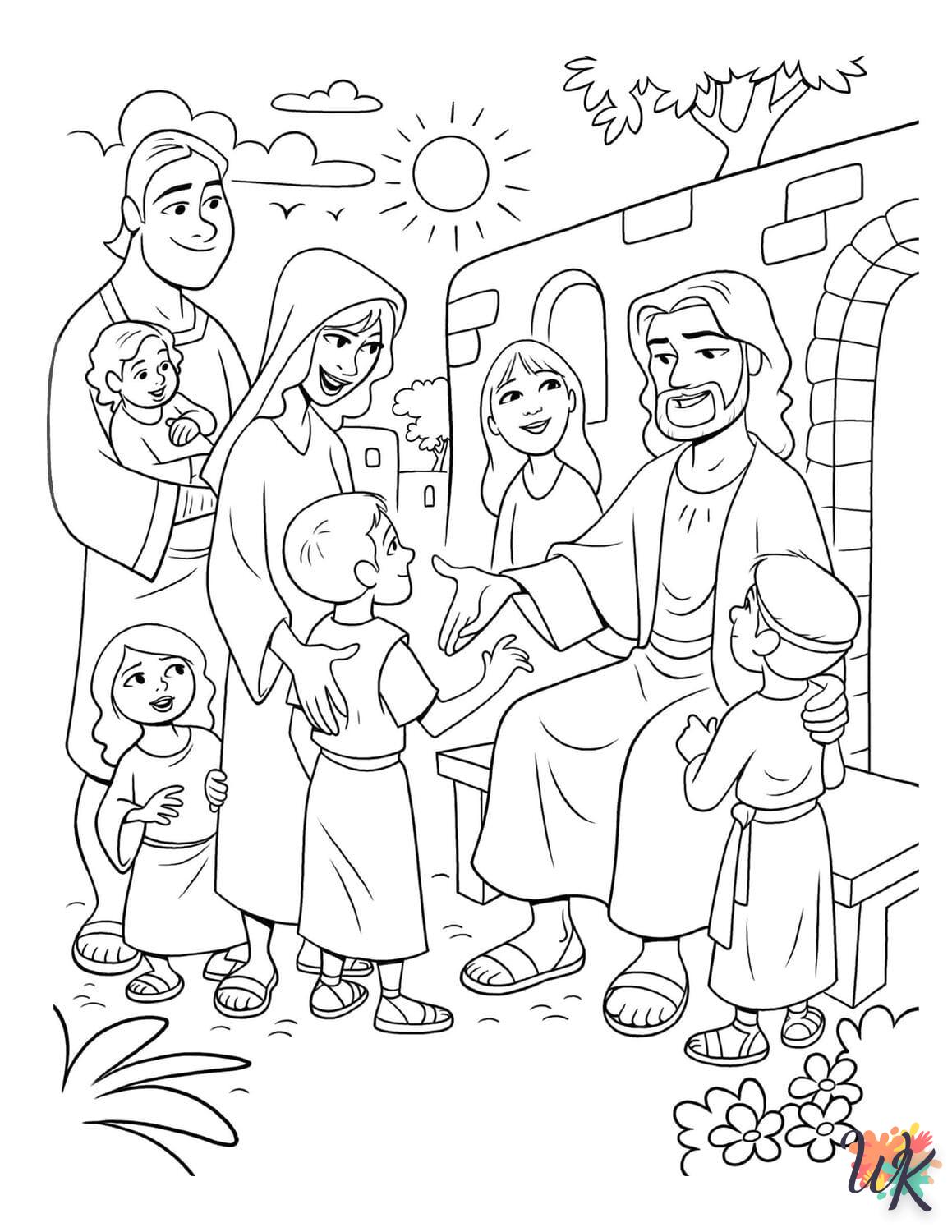 coloriage Jésus  à imprimer pour enfant de 8 ans
