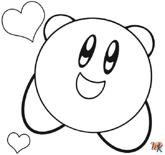 coloriage Kirby  de noël gratuit à imprimer en ligne
