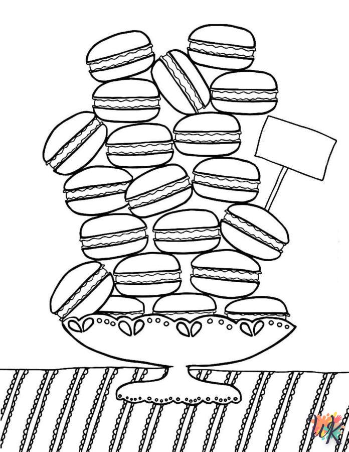 coloriage Macarons  gratuit pour enfants