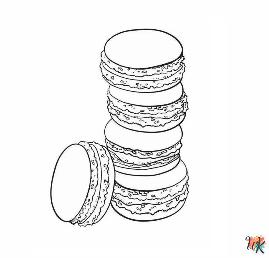 coloriage Macarons  pour enfants a imprimer gratuit
