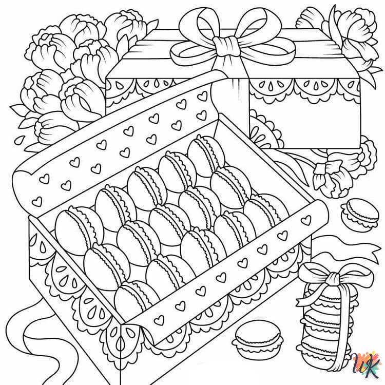 coloriage Macarons  enfant 5 ans à imprimer