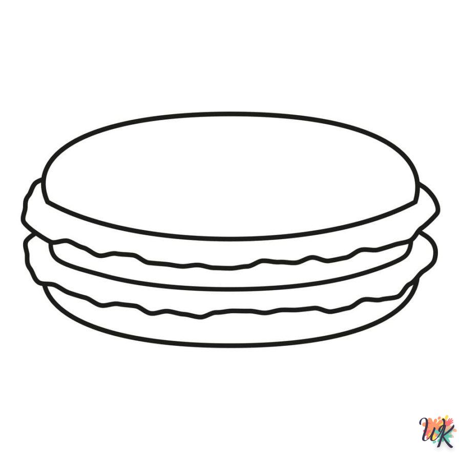 coloriage Macarons  pour enfants a imprimer gratuit