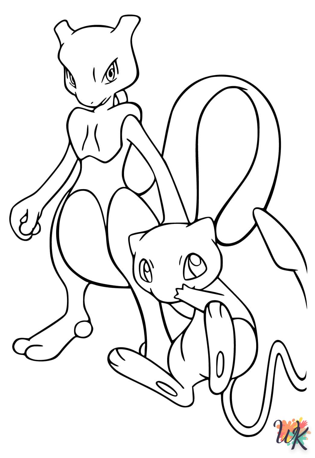 coloriage Mew  à imprimer pdf gratuit